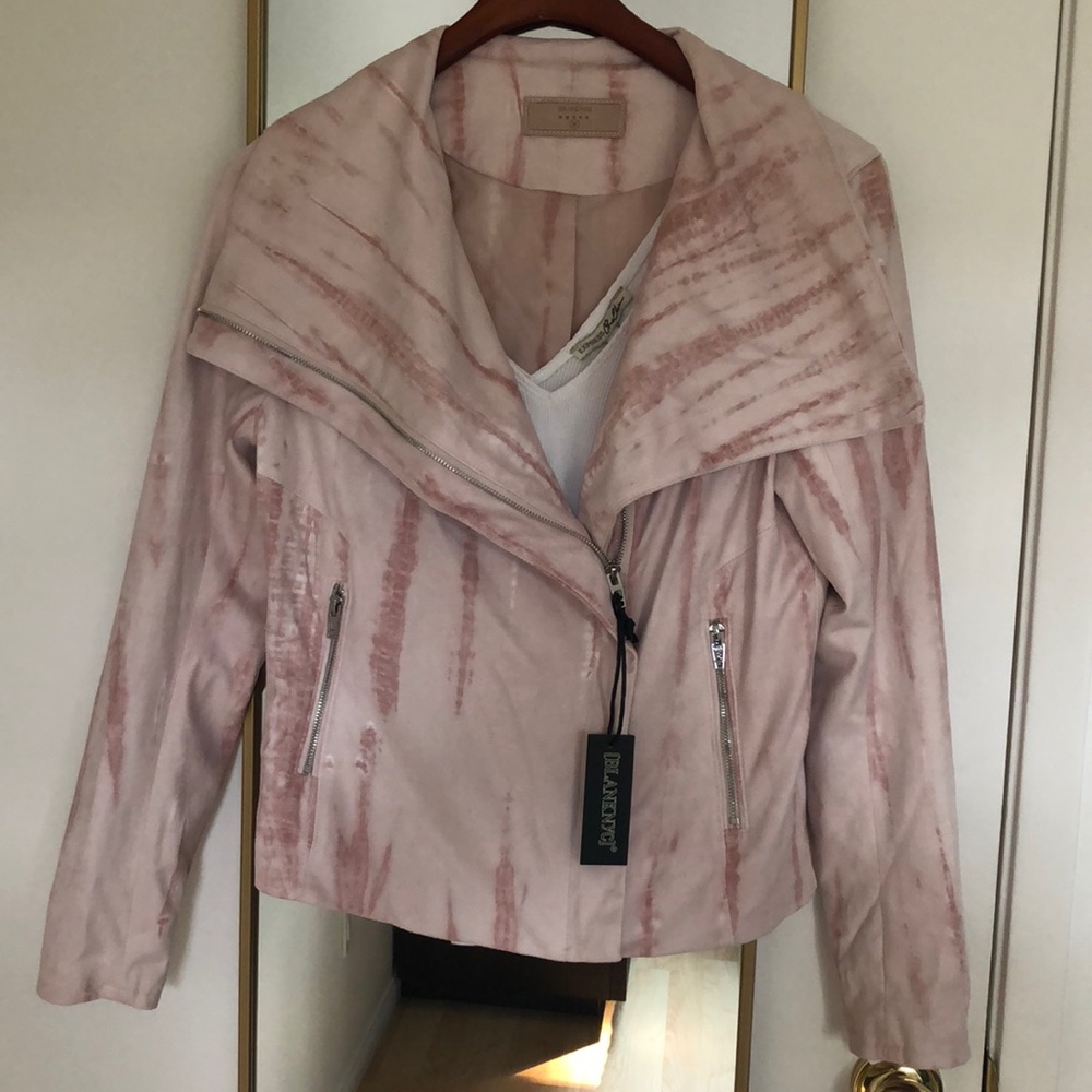 Tie Dye Faux Suede Moto